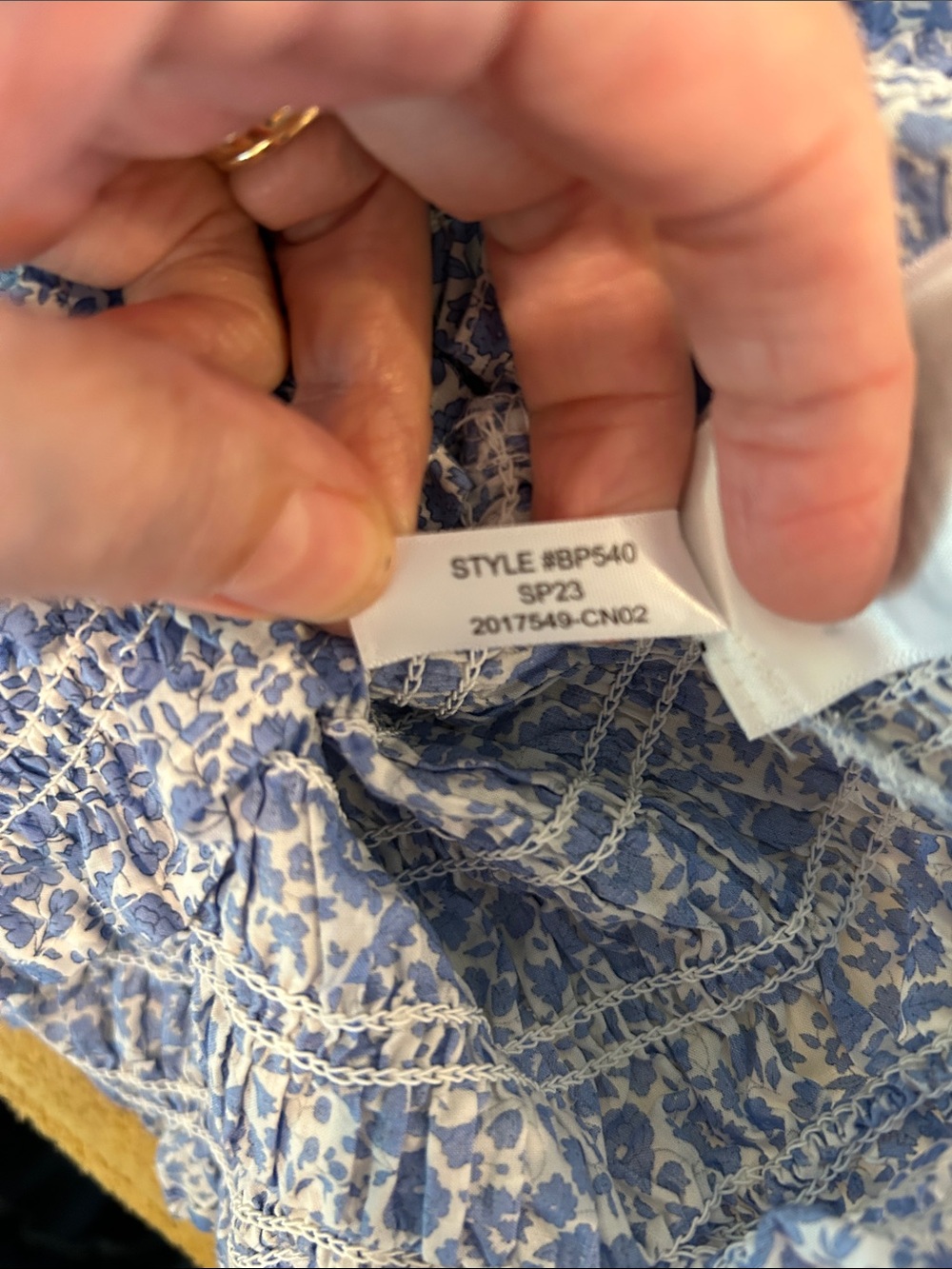 J. Crew Puff-sleeve smocked top in Liberty® D'Anjo Coast fabric Small - Picture 10 of 12